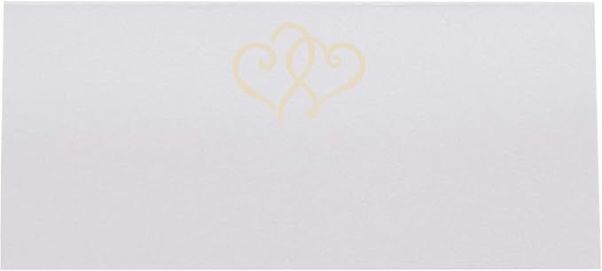 Linked Hearts Place Cards, Ivory (Choose Color), Set of 25, Pre-cut and Scored - Wedding, Party, Dinner, and Special Events - Made in the USA