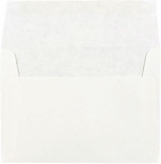 JAM PAPER A6 Parchment Invitation Envelopes - 4 3/4 x 6 1/2 - White Recycled - 50/Pack