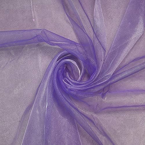 VDS Lavender Organza Fabric, 35 Yards Continuous, 45” Wide, Wedding Party Decoration Iridescent Crystal Sheer Shiny Organza Tulle Bridal Dress DIY Crafts Costume Sewing Backdrop Arch Cloth