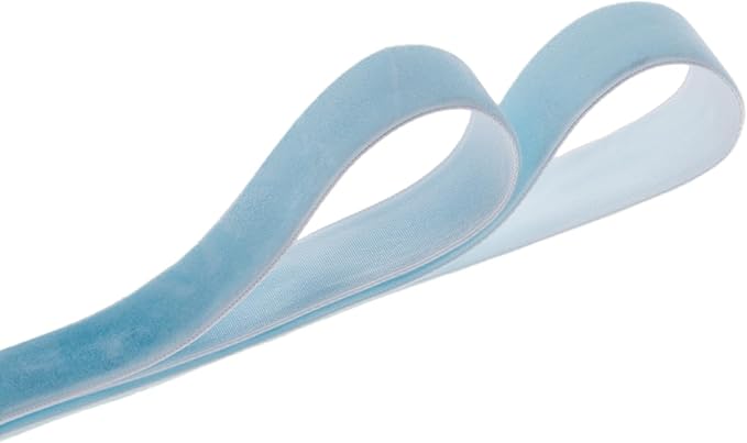 Vintage Sky Blue Velvet Ribbon Christmas Ribbon for Gift Wrapping Crafts Christmas Tree Ornaments Garland Decorations, 1-1/2 Inch X 25Yd