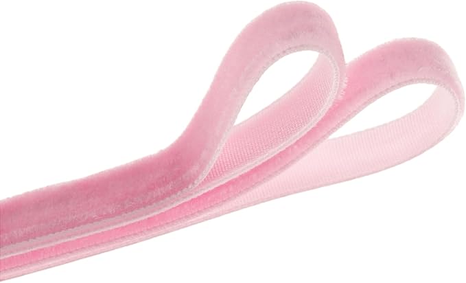 Vintage Pink Velvet Ribbon Christmas Ribbon for Gift Wrapping Crafts Christmas Tree Ornaments Garland Decorations, 5/8 Inch X 25Yd