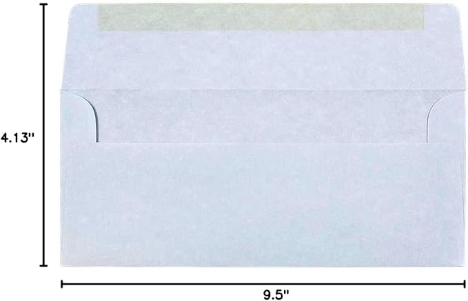 JAM PAPER #10 Business Parchment Envelopes - 4 1/8 x 9 1/2 - Blue Recycled - 50/Pack