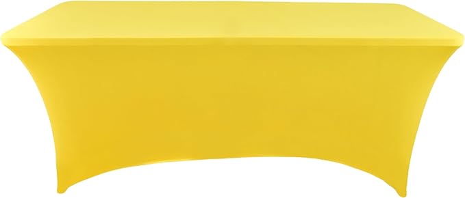 2-Pack 4ft Spandex Table Covers for Rectangular Folding Tables - Wrinkle Resistant Stretch Tight Table Cloths - Ultimate Fitted Table Protector for Parties, Banquet, and Wedding