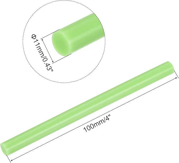 uxcell 20pcs Hot Glue Sticks for Glue Gun 11mm/0.43-inch x 4-inch Mini Hot Melt Adhesive Glue Stick Green