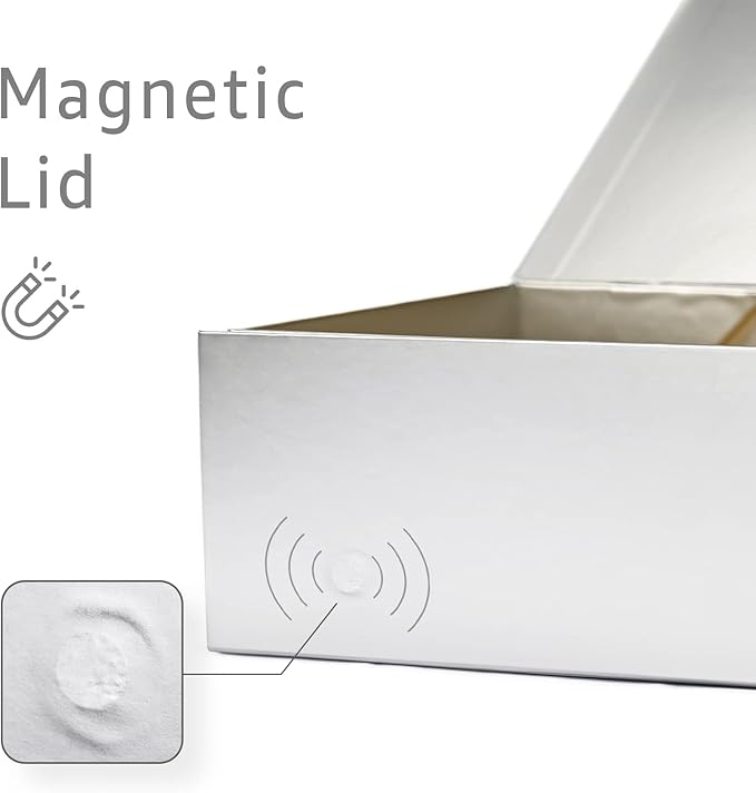 LIFELUM Large Gift Boxes with Lids,2 Pack 13.85 x 8.35 x 4.45 inch Silver Gift Boxes with Ribbon, Card, Shredded Paper Filler Gift Boxes for Presents,Graduation,Christmas,Birthdays