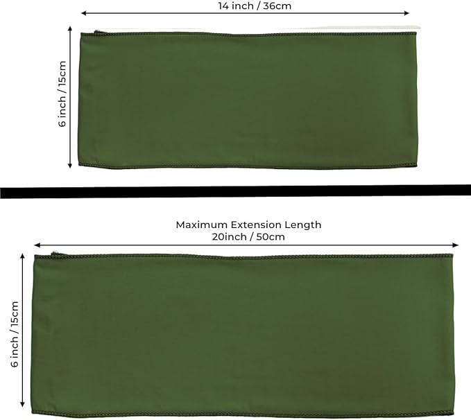 MDS Pack of 50 Spandex Chair Sashes Bows Elastic Stretch Dining Chair Bands Ties Without Slider Buckle Universal fits for Wedding Baby Shower Birthday Party Banquet Event Decoration - Olive Green