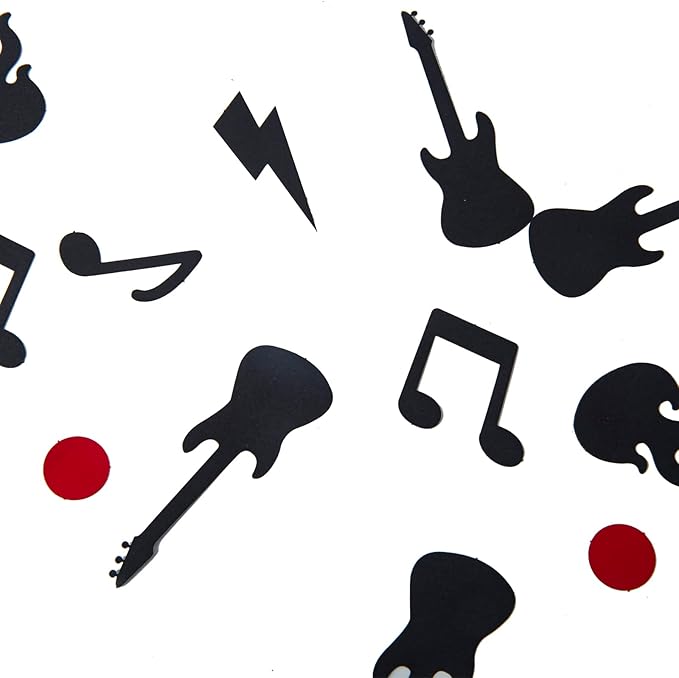 Rock N' Roll Confetti Party Decorations, Rock N' Roll Birthday Party Decorations, Wedding Party Decor, Table Decor, Garland 1950'S Rock And Roll Party Supplies, Music Birthday Decorations(175 Pcs)