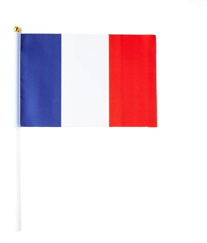 France Flag French Flag, Small Mini Handheld France Flags on Stick, Ideal for Party Parades Sports Events Patriotic Festival Decorations