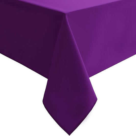 Hiasan Royal Purple Tablecloth for Rectangle Tables - Waterproof and Spillproof Washable Fabric Table Cloth for Dining Room Kitchen Party, 70 x 140 Inch