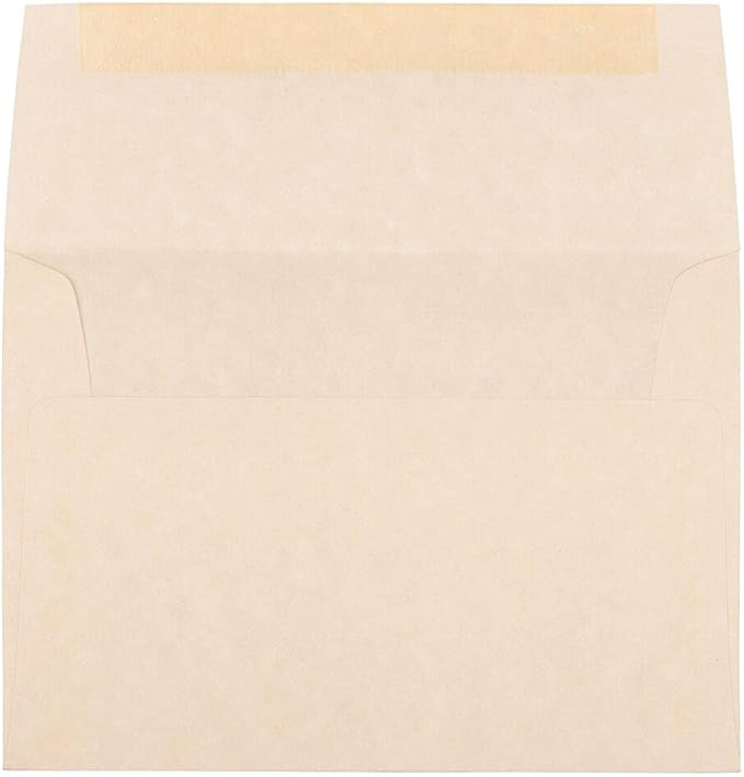 JAM PAPER A6 Parchment Invitation Envelopes - 4 3/4 x 6 1/2 - Natural Recycled - 50/Pack