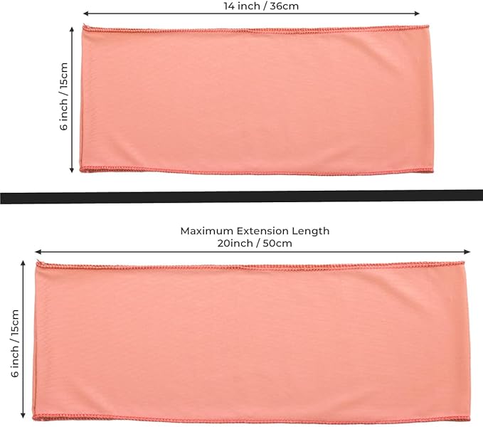 MDS Pack of 150 Spandex Chair Sashes Bows Elastic Stretch Dining Chair Bands Ties Without Slider Buckle Universal fits for Wedding Baby Shower Birthday Party Banquet Event Decoration - Peach