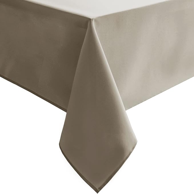 Hiasan Taupe Rectangle Tablecloth - Waterproof and Spillproof Washable Fabric Table Cloth for Dining Room Kitchen Party and Outdoor, 60 x 84 Inch