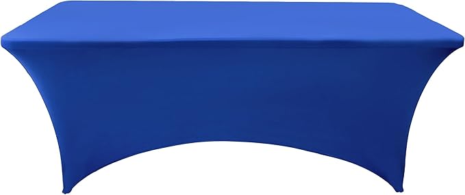 2-Pack 6ft Spandex Table Covers for Rectangle Standard Folding Tables - Wrinkle Resistant Stretch Tablecloths - Ultimate Fitted Table Protector for Parties, Trade Shows, Banquet