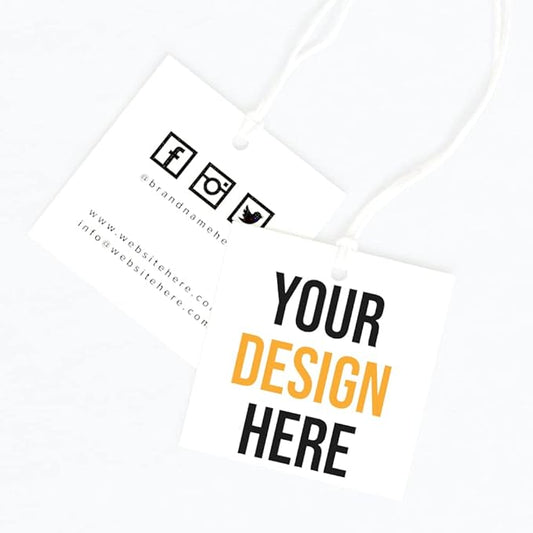 1000 Pcs Custom Hang Tags,Personalized Your Logo Photo and Text Design Price Tags Jewelry Hang Tags Labels (Gift Tag Rope)