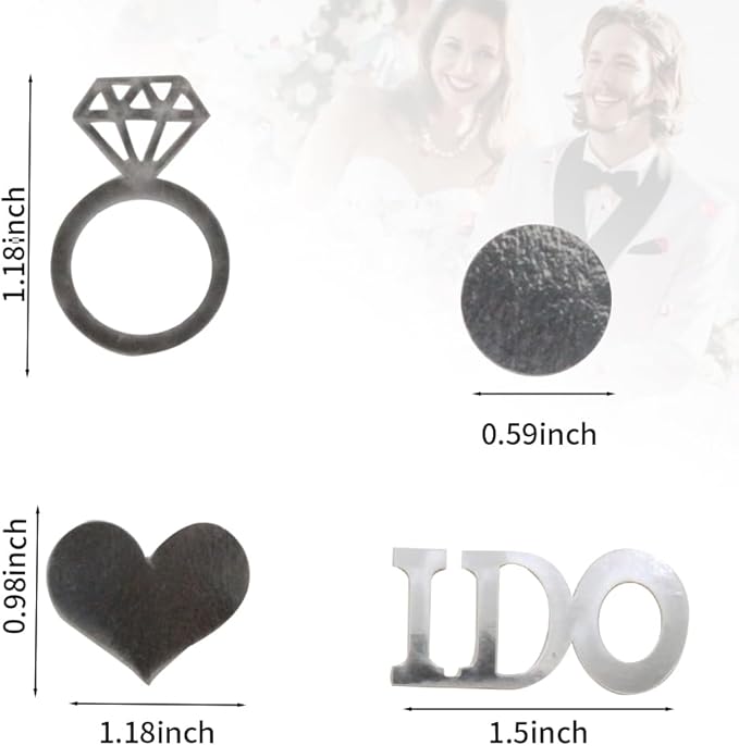 Wedding Confetti, Engagement Confetti for Wedding Shower Decorations, Bridal Shower Confetti for Bridal Shower Decorations, 160 PCS Glitter Silver I DO Confetti for Engagement Table Decorations