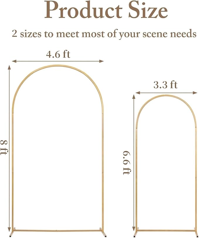 Metal Arch Backdrop Stand and Cover Set, 7.2FT, 6FT Party Backdrop, Easy to Assemble, Backdrop Stand for Parties, Birthday, Baby Shower