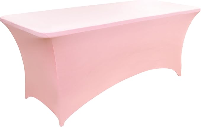 2-Pack 4ft Spandex Table Covers for Rectangular Folding Tables - Wrinkle Resistant Stretch Tight Table Cloths - Ultimate Fitted Table Protector for Parties, Banquet, and Wedding