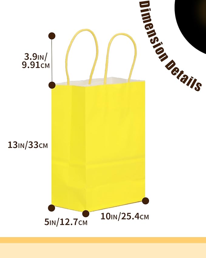 qiqee 100Pcs Paper Gift Bags with Handles 16 Different Senior Color Bags Multiple Uses（13"x10.3"x4.6",Large Size）