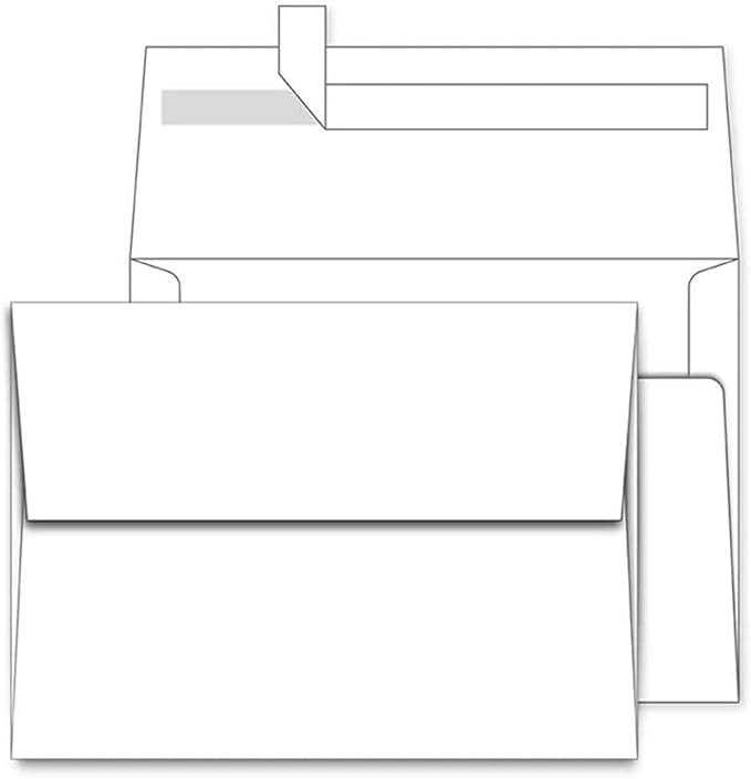 100 Pack A2 White Envelopes Self Sealing Adhesive Perfect for Weddings, RSVP, Invitations, Baby Shower,Greeting Cards,Announcements, Thank You Notes| A2(4.375 x5.75 Inches)