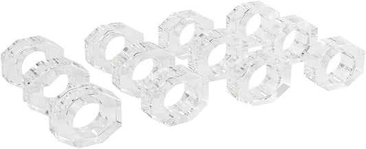 Crystal Napkin Rings, Elegant Table Decor Holders for Wedding, Christmas, Thanksgiving, Holiday Dining, 12 Pack