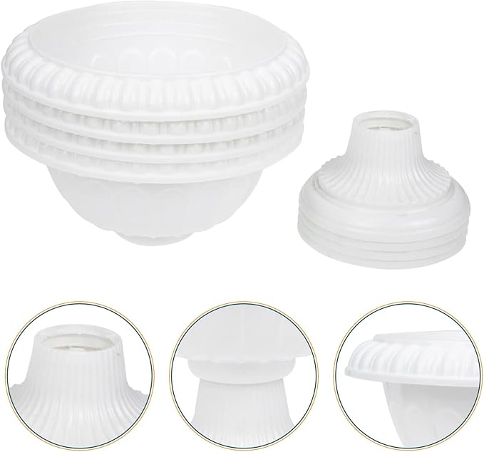 4pcs Mini Roman Style Flower Pots, Plastic Wedding Flower Containers, Decorative Pedestal Planters for Home, White, 6.29 x 6.29 x 5.51 Inch