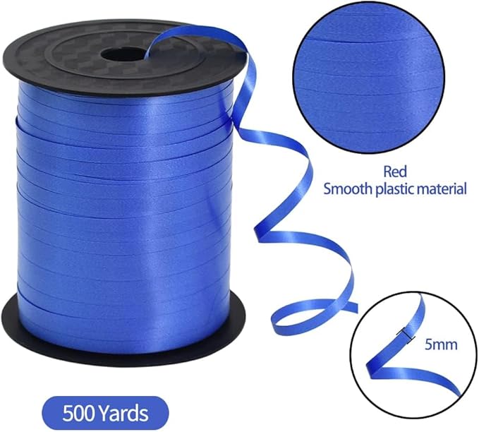 TONIFUL 500 Yards Curling Ribbon-Balloon Ribbon-Balloon String for Art&Craft Decor,Gift Wrapping,Ribbons and Bows for Christmas New Year Birthday Gifts (Blue)