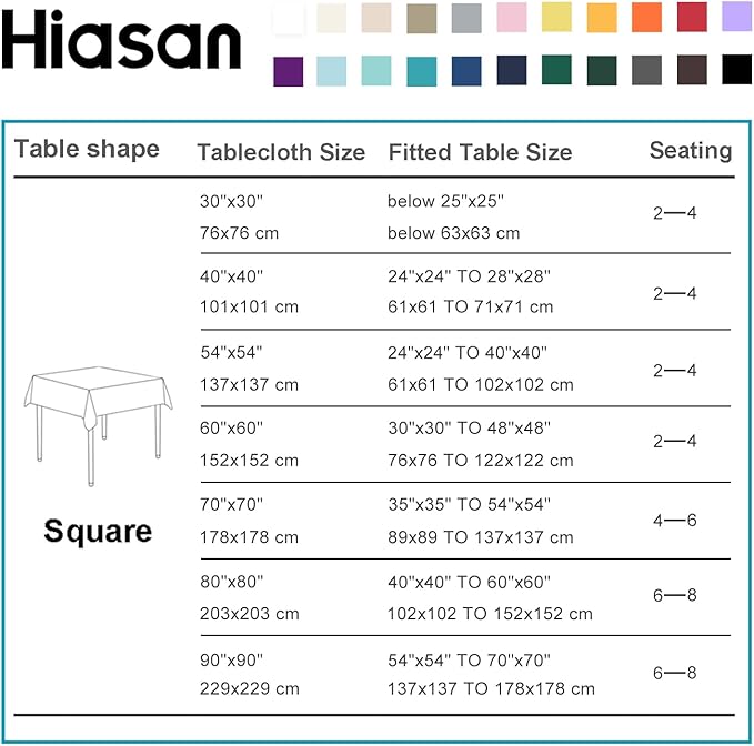 Hiasan Dusty Rose Square Tablecloth - Waterproof and Spillproof Restaurant Washable Polyester Table Cloth for Dining Room, 54 x 54 Inch