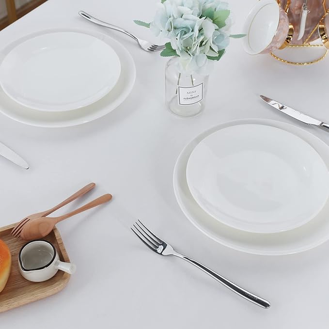 Fitable Square Tablecloth 60x60 inch Tablecloth Stain and Wrinkle Resistant Washable Polyester Table Cloth for Buffet Parties and Camping, White