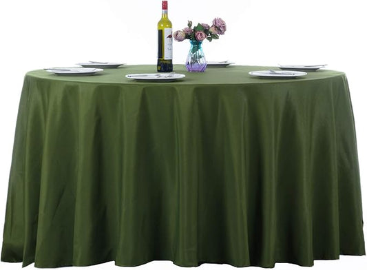 Ascoza 2pack 120 Inch Willow Round Tablecloth in Washable Polyester Fabric for Wedding/Banquet/Restaurant/Parties
