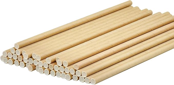Brown Kraft Paper Straws for Drinking 7.75" x 0.24" - 100 Counts, for Bar, Restaurant, Food Supply, Catering
