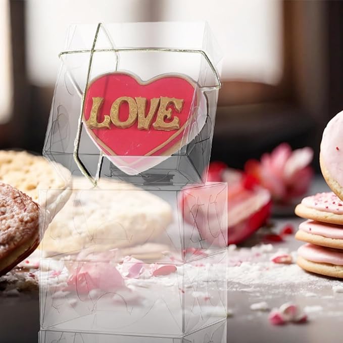 RomanticBaking 3¼"x3¼x1½50PCS Full Clear Cookie Boxes Soap Boxes Chocolate Truffle Boxes,Donut Boxes Macaron Boxes Mini Bakery Boxes Brownie Box Chocolate Covered Strawberry Boxes