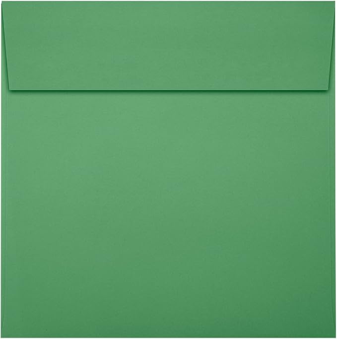 LUXPaper Square Invitation Envelopes | Peel & Press | 5" x 5" | Holiday Green | 80lb. Text | 50 Qty
