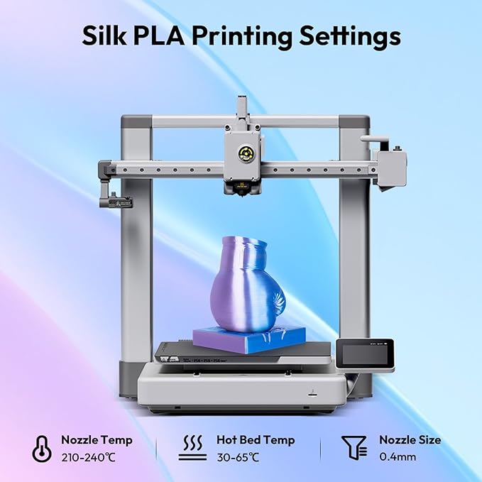 AMOLEN Silk PLA 3D Printer Filament, Dual Color Sky Blue Pink PLA 1.75mm, Shiny Color Change Filament 3D Printing PLA Filament for Most FDM 3D Printer, 1kg Spool(2.2lbs)