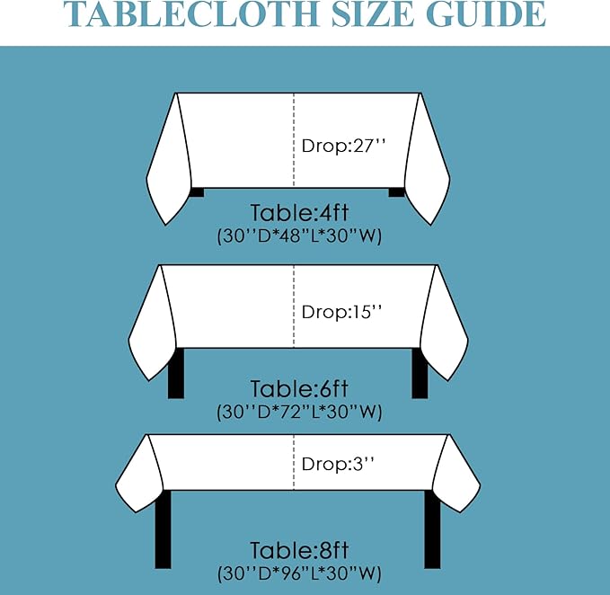 VidaFete Tablecloth 60 * 102inch 2pack Rectangle Table Cloth Polyester, Stain Wrinkle Resistant Dining Table Cover for Kitchen Dinning Party Wedding Rectangular Tabletop Buffet Decoration(White)
