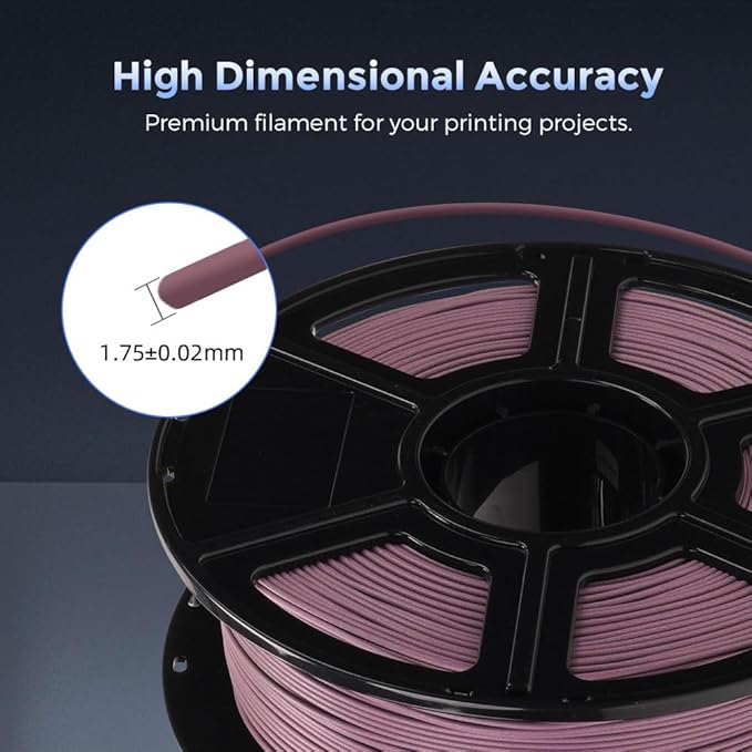 FLASHFORGE Carbon Fiber PETG Filament 1.75mm, Carbon Fiber PETG 3D Printer Filament, 1KG Spool Dimensional Accuracy +/- 0.02mm, Lightweight & Heat-Resistant & Moisture Free (Dusty Pink)