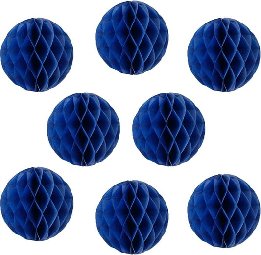 8pcs 10 inch Paper Honeycomb Balls Decorative Tissue Pom Poms Flower Art Hanging Balls for Birthday Wedding Nursery Baby Shower Home Decor (10inch, Royal Blue)