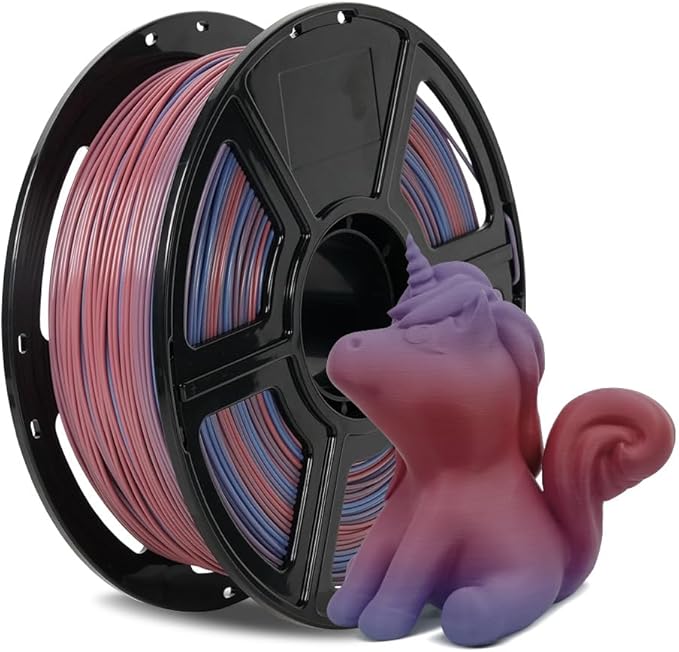FLASHFORGE 3D Printer Filament Gradient Color Change PLA Filament 1.75mm, 1KG Spool (2.2lbs), Dimensional Accuracy +/- 0.02mm, Better Tenacity & No Knotting 3D Printing Filament (Pink & Blue)