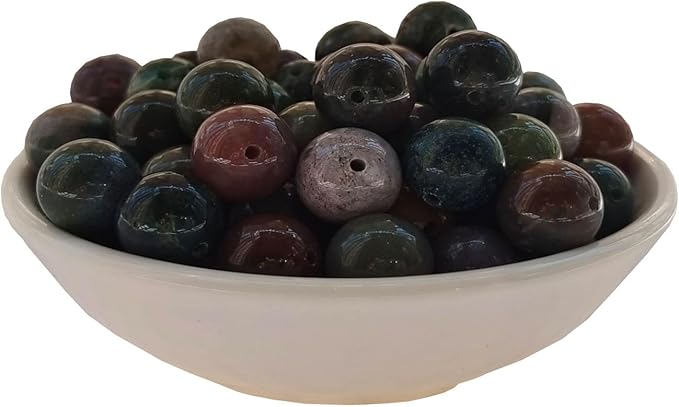Stone Beads 8mm 100pcs Indian Agate Beads Round Loose Gemstones Beads for Bracelet Necklace Jewelry Making (8mm, 60807 Indian Agate)
