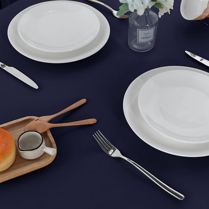 sancua 2 Pack Navy Tablecloth 60 x 84 Inch, Rectangle 4 Feet Table Cloth - Stain and Wrinkle Resistant Washable Polyester Table Cover for Dining Tables, Buffet Parties and Camping