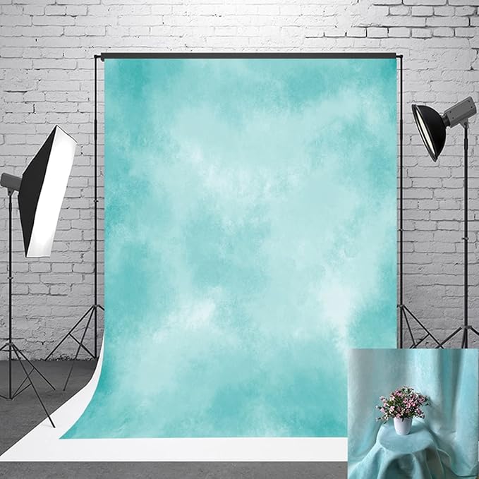 8x10ft Aqua Abstract Solid Photography Backdrops Gradient Portrait Photo Booth Background for Photographyer