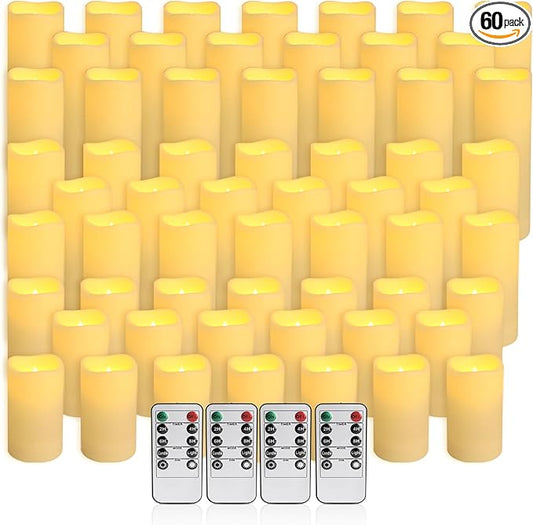 60 Packs Flameless Led Candles, Battery Candles,Simulate Flame,Waterproof Outdoor Indoor Candles