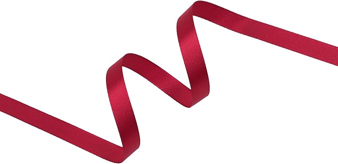 Scarlet Red Satin Ribbon 3/8 inch X Continuous 100 Yards, Single Face Polyester Ribbon Perfect for Gift Wrapping, Flower Bouquet, Wedding Decor, Crafts, Bow Making, Sewing and More