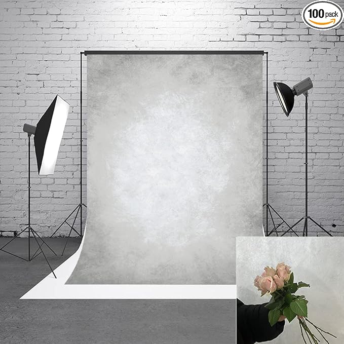 8x16ft Grey Portrait Photography Backdrops Solid Texture Abstract Photo Background for Photoshoot