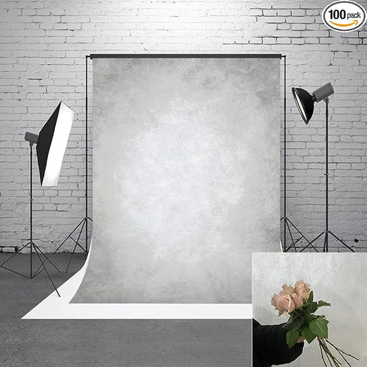 8x16ft Grey Portrait Photography Backdrops Solid Texture Abstract Photo Background for Photoshoot