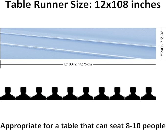 24Pack Table Runner 12 x 108 Inches Satin Silk Table Runner for Wedding, Birthday Party, Banquets, Graduations Decoration, fit Rectange and Round Table-Blue Mist