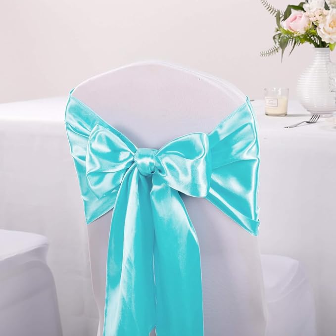 10-Pack Satin Table Runner Turquoise 12 x 108 inches Long, Table Runners for Wedding, Birthday Parties, Banquets Decorations（10 Pack, 12x108 Inch, Turquoise）