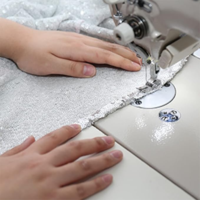 White Sequin Backdrop Curtains 4 Panels 2FTx8FT Glitter White Drapes Photo Backdrop Party Wedding Baby Shower Curtain Sparkle Photography Background Curtains
