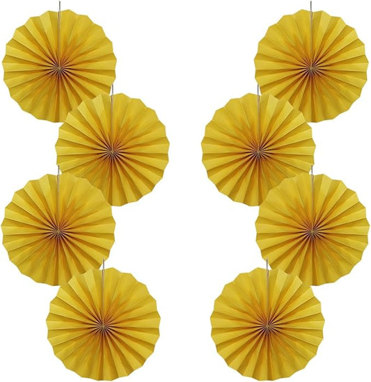 BARTHEW Yellow Birthday Decorations,DIY Yellow Paper Fans Hanging Decoration ,Party Supplies Party Fans 12in, Wedding Graduation Events Accessories 30 Color DIY Set （Yellow）