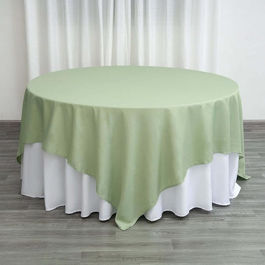 Efavormart 90" Sage Green Wholesale Linens Polyester Square Linen Tablecloth for Kitchen Dining Catering Wedding Birthday Party Events