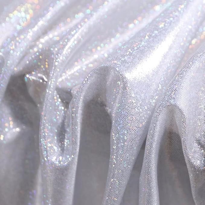 Fitable Silver Sequin Tablecloth for Parties 60x84 Inch - Sparkle Glitter Table Cloth Laser Rectangle Table Cover Overlay for Wedding Baby Shower Ceremony Birthday Cake Table Holiday Banquet